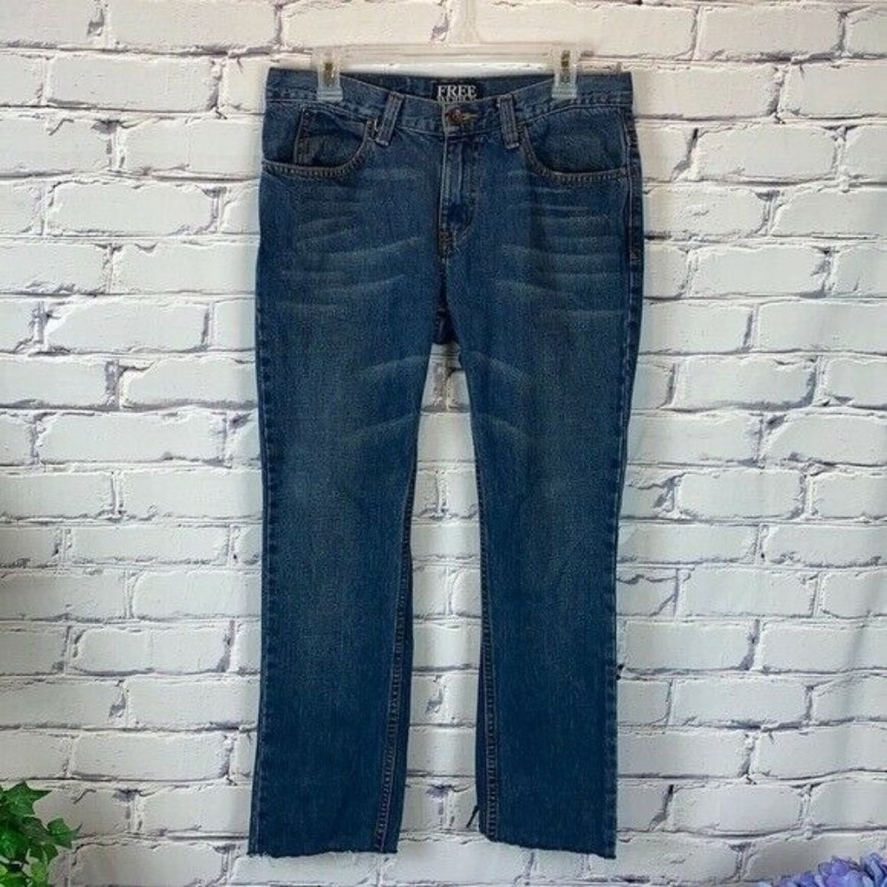 Free World Men’s Raw Hem Frayed Straight Leg Jeans Size 31 x 26